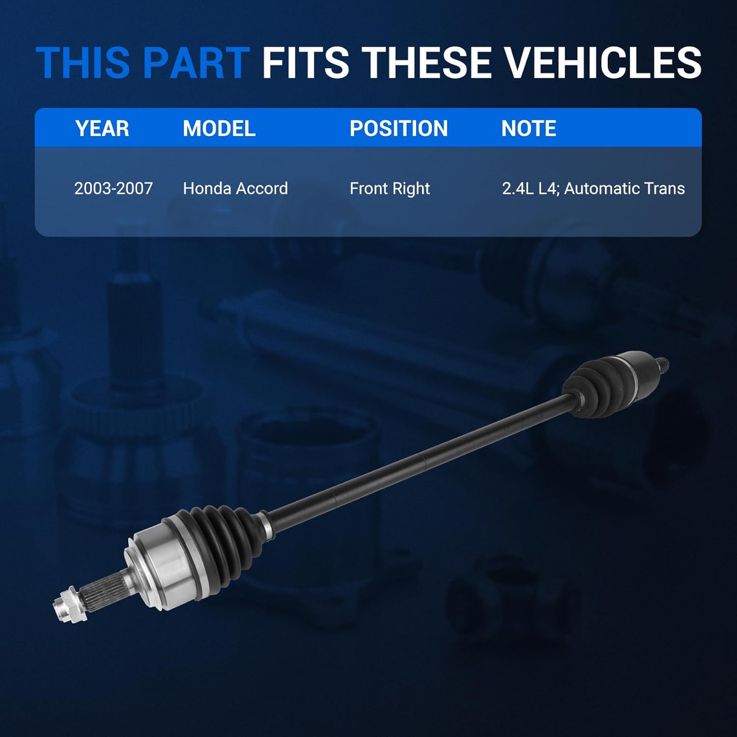 Autoround 664218 CV Axle Shaft Assembly Compatible with Honda Accord 2003 2004 2005 2006 2007 L4 2.4L, Front Right Passenger Side