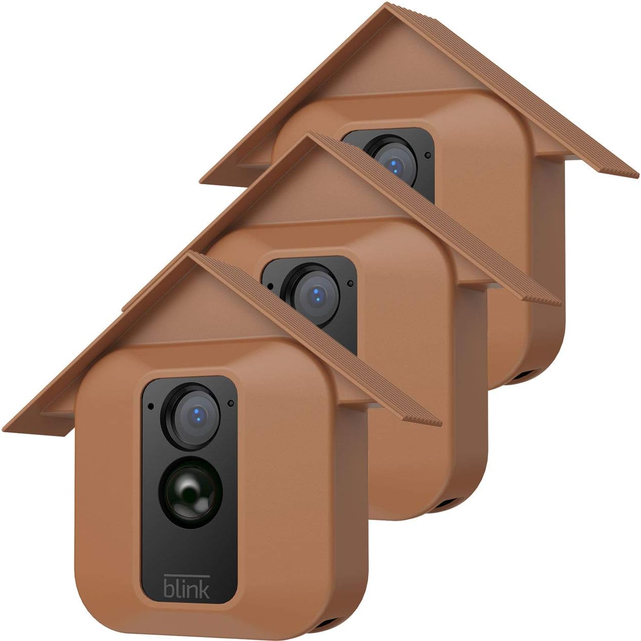 HOLACA Silicone Skin for Blink Home Security- Silicon Case for Blink XT Blink XT2 Outdoor Camera - Anti-Scratch Protective Cover - Extra Protection (3 Pack, Brown)
