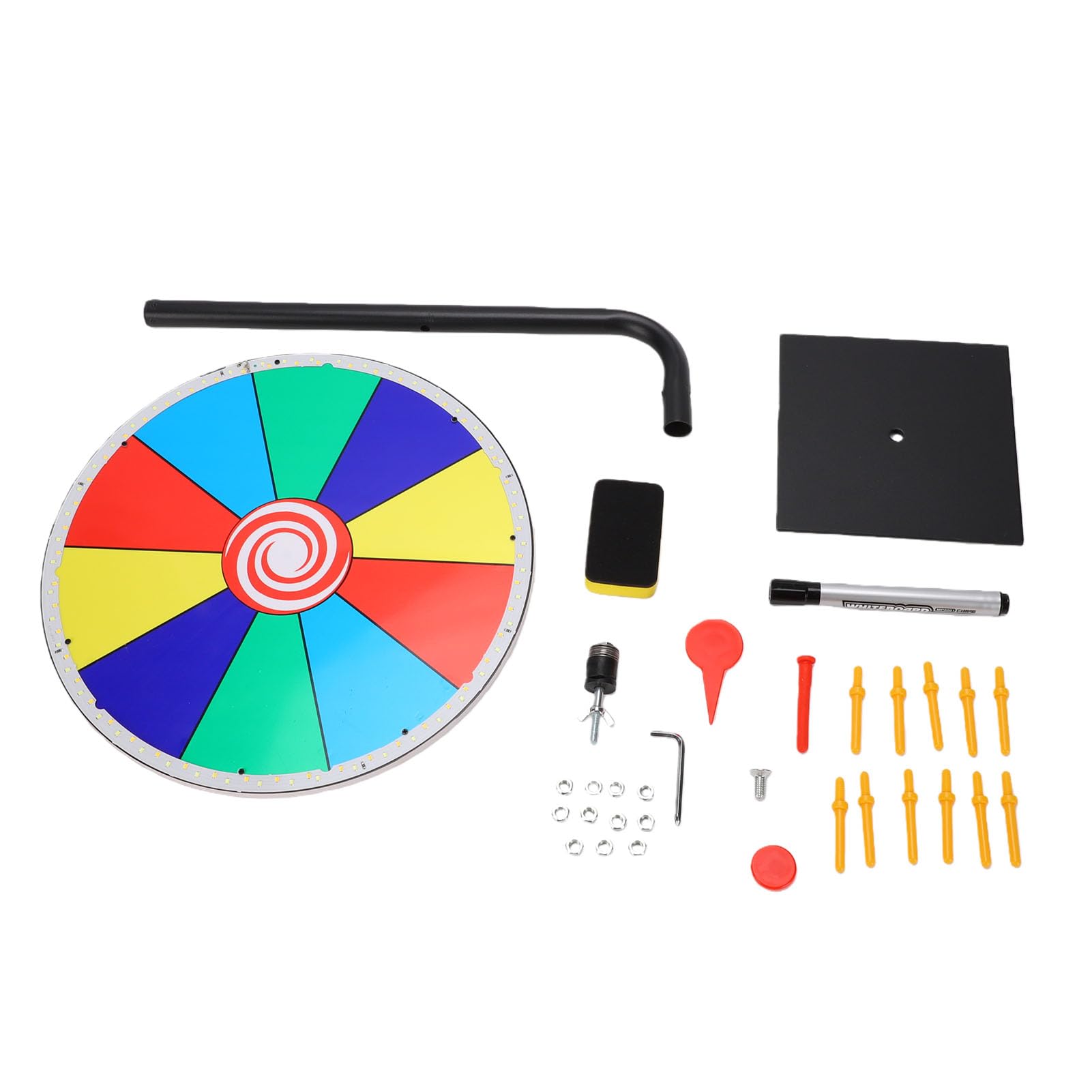 Fdit Ruota Girevole a Premi, Ruota da Gioco a 10 Slot LED con Supporto