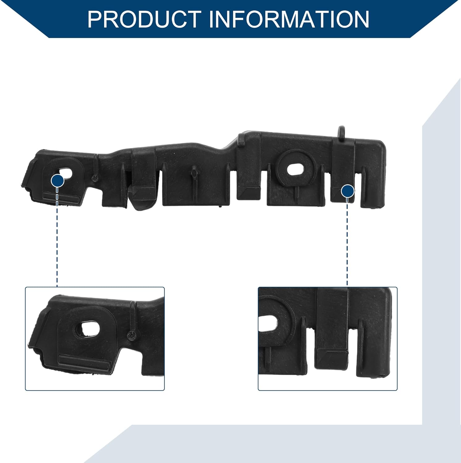 No.8P0807184B Bumper Support Bracket for Audi A3 8P Facelift 08-12 / Right Side Front Bumper Retainer Bracket Hold Mount/Durable ABS / 1 Pc Black