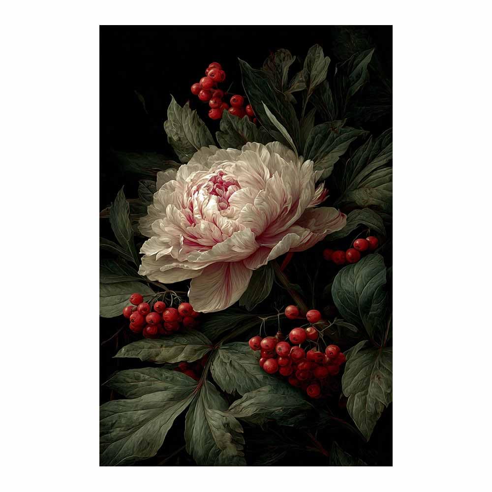 Xeniou Multicolor Flowers Canvas Vintage Peony Wall Decor Canvas Wall Art, For Bedroom Bathroom Living Room Home Wall Decor(Multicolor)-80X120cm Unframed
