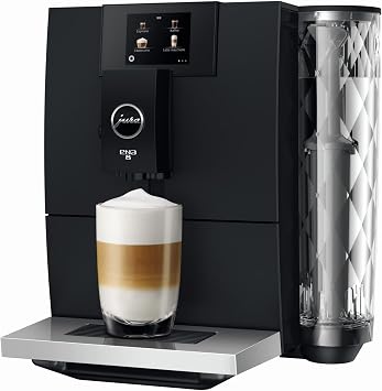JURA ENA8 Full Metropolitan Black Fully Automatic Coffee Machine, Fully Automatic Coffee Maker, With Mill, Large Capacity, 15 Menus, Premium Compact Model, Ice Coffee, Espresso, Compact, Beans, For 1 People, Easy Care