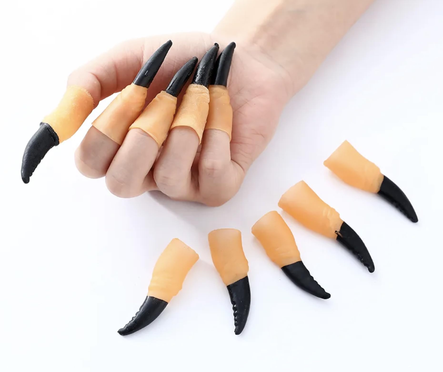 10er-Set Hexen-Krallen-Fingernägel – Gruselige Fake-Nägel Für Halloween Und Cosplay (Schwarz, Lang, Gruselig Realistisch)