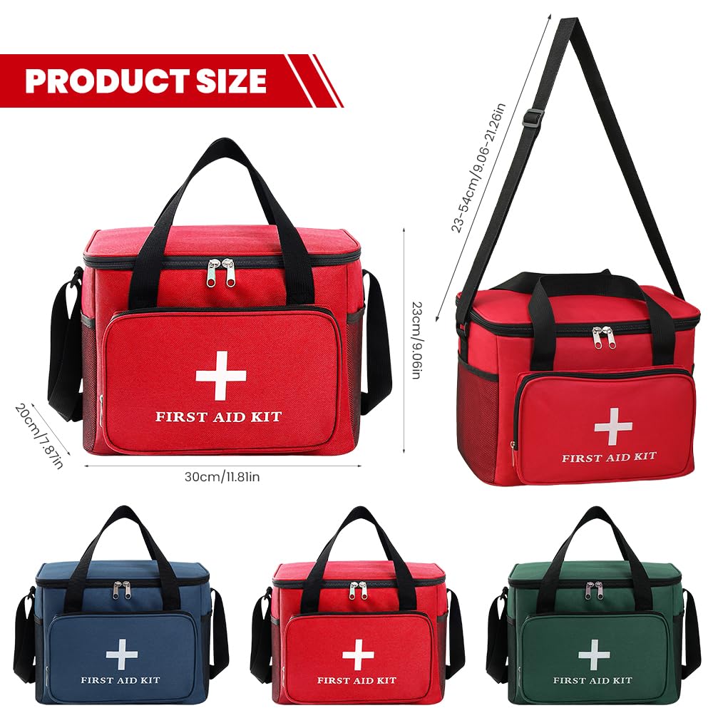 Porta Medicine da Viaggio 14L,Kit Pronto Soccorso XXL,Cassetta Pronto Soccorso Vuota,con Tracolla a Tracolla,Impermeabile, per Casa, Scuola, Viaggi, Campeggio, Escursioni (Marina)