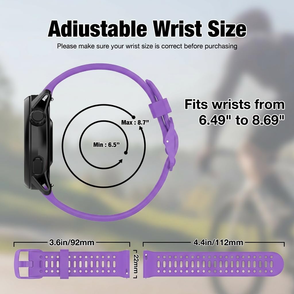 Watch Band for COROS PACE 3/PACE Pro/APEX 2 Pro/APEX Pro/APEX 46mm, 22mm Quick Release Silicone Replacement Band