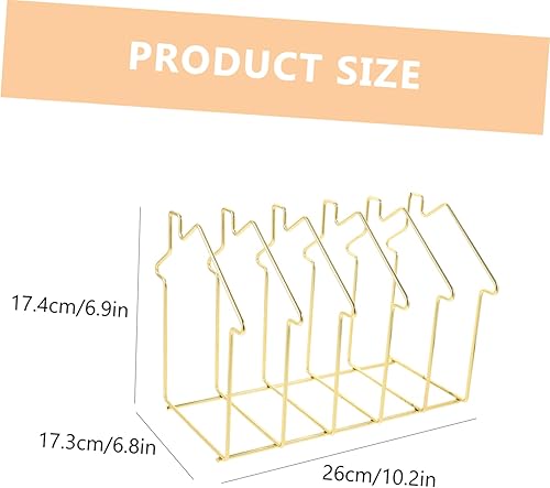 Miniatura 2 de DOITOOL 1pc Iron Desktop File Organizer Rack Sections Stylish Storage for Documents Books Magazines Unique House Design for Home Office Organization