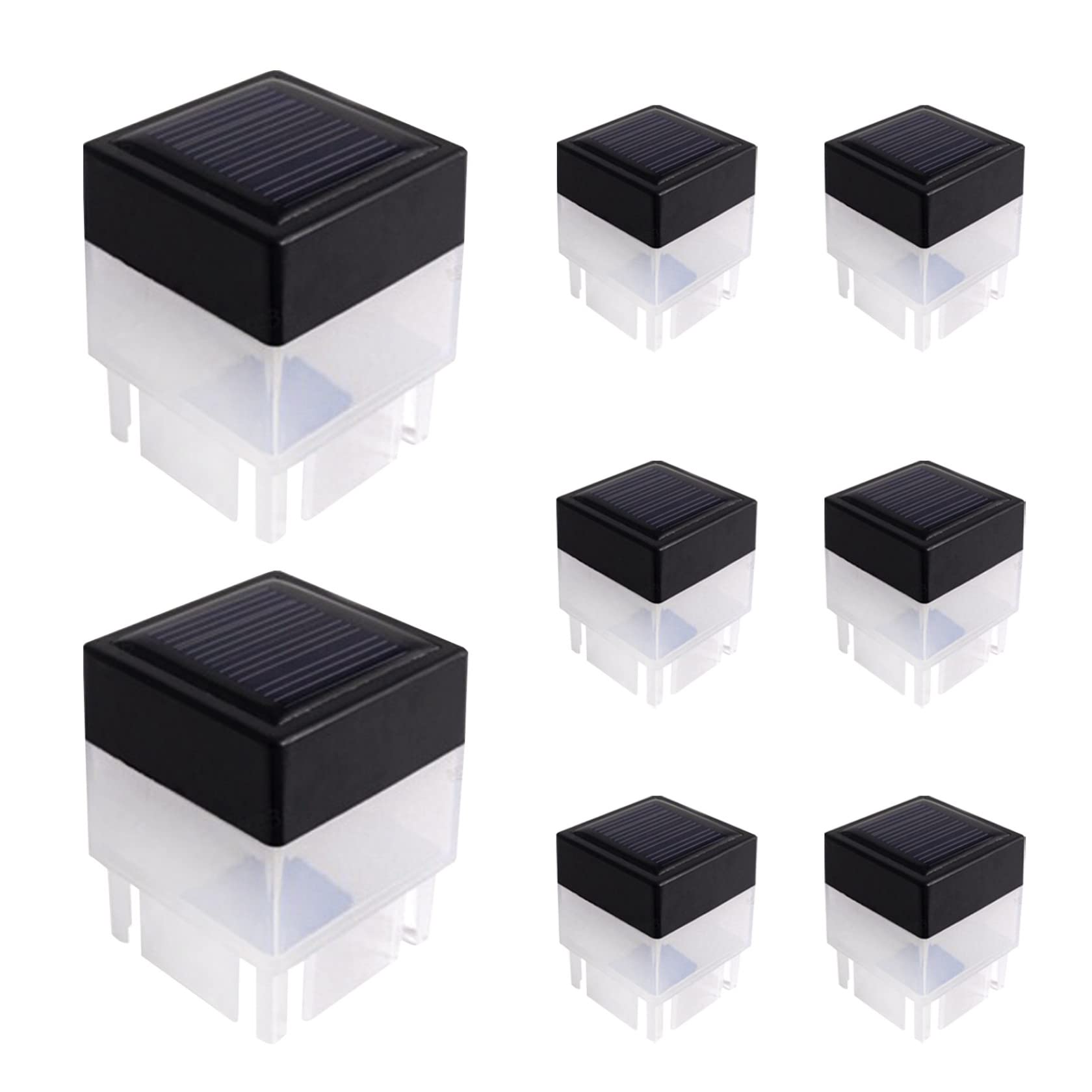 Luces solares para valla de 8 unidades, apliques LED exteriores e impermeables 8