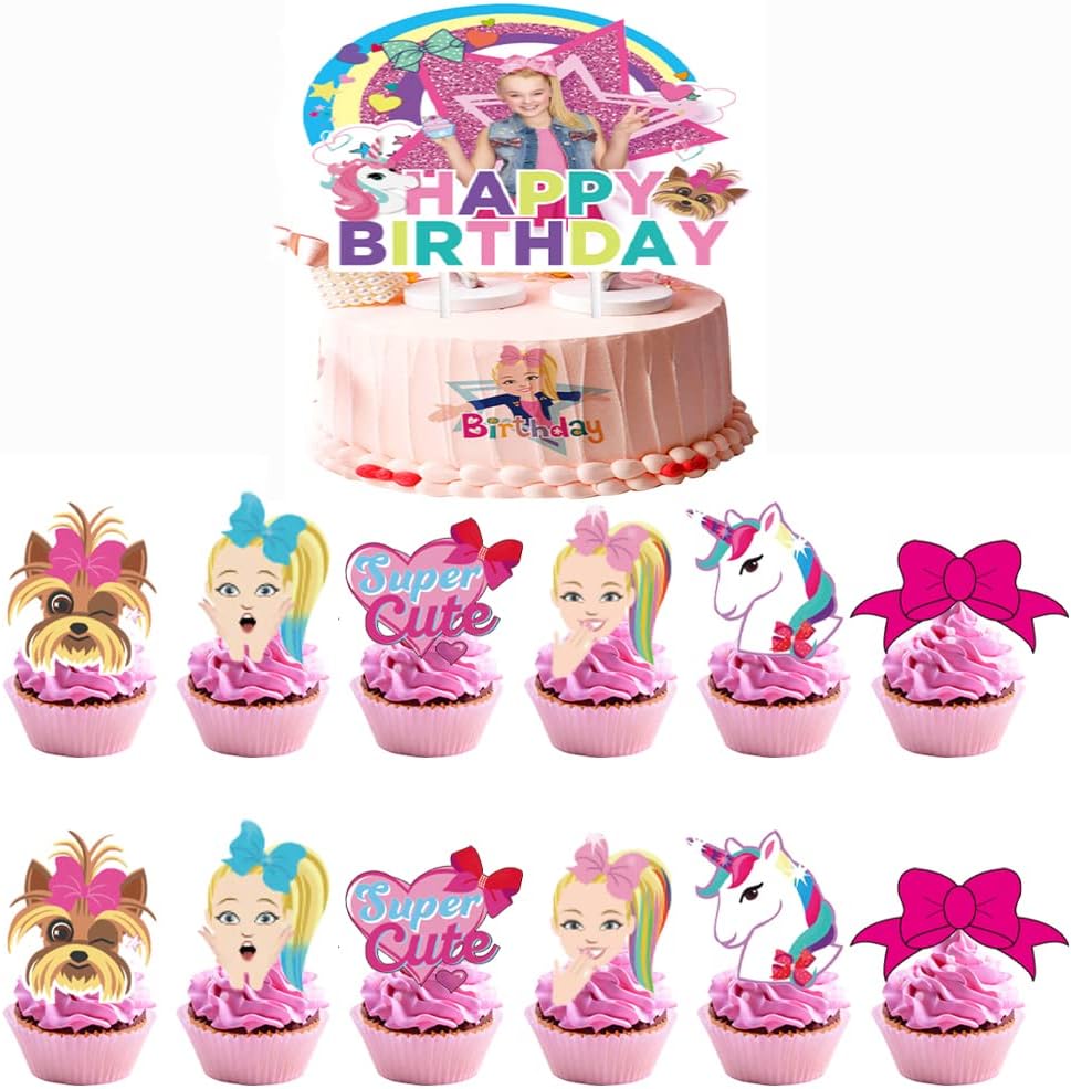 25PCS jojo siwa Cake Toppers Cupcake Toppers Cake Decorations,jojo siwa Birthday Party Supplies Decorations (3)