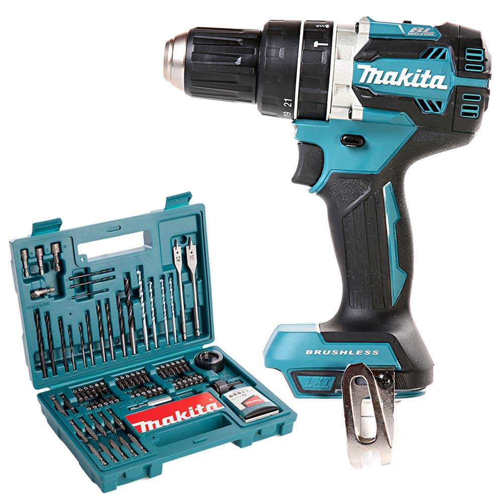Makita DHP484 18v Brushless Combi Drill with B-53811 100Pcs Drill & Screwdriver Set