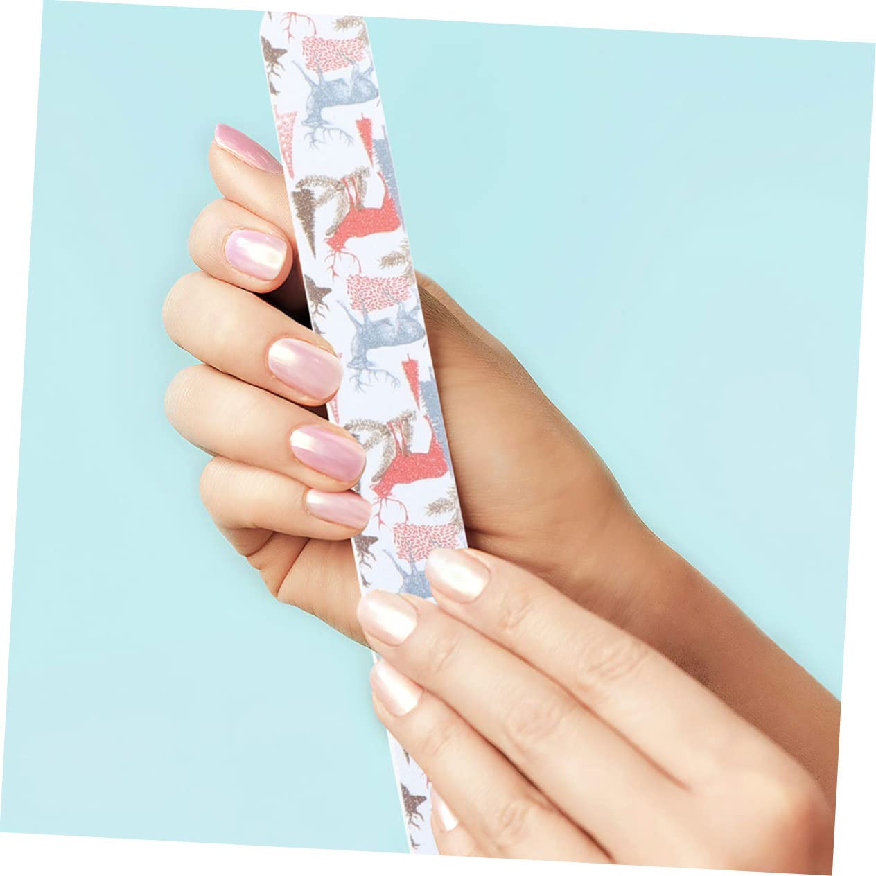 75piezas Limas De Uñas De Navidad Archivos De Manicura y Pedicura De Doble Cara Limas Portátiles Para Uñas Naturales y Artificiales Diseño Festivo Para De Mujeres y Niñas