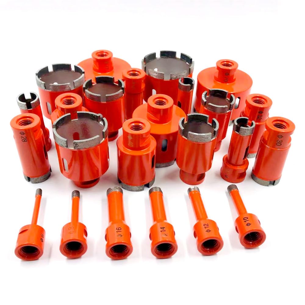 1PC M14 Marmo Opener Sinterizzazione Punta diamantata Sega a tazza Punta da trapano per granito Mattoni Piastrelle Ceramica Calcestruzzo Pietra Strumenti di perforazione, 4PCS 6,10,16,18
