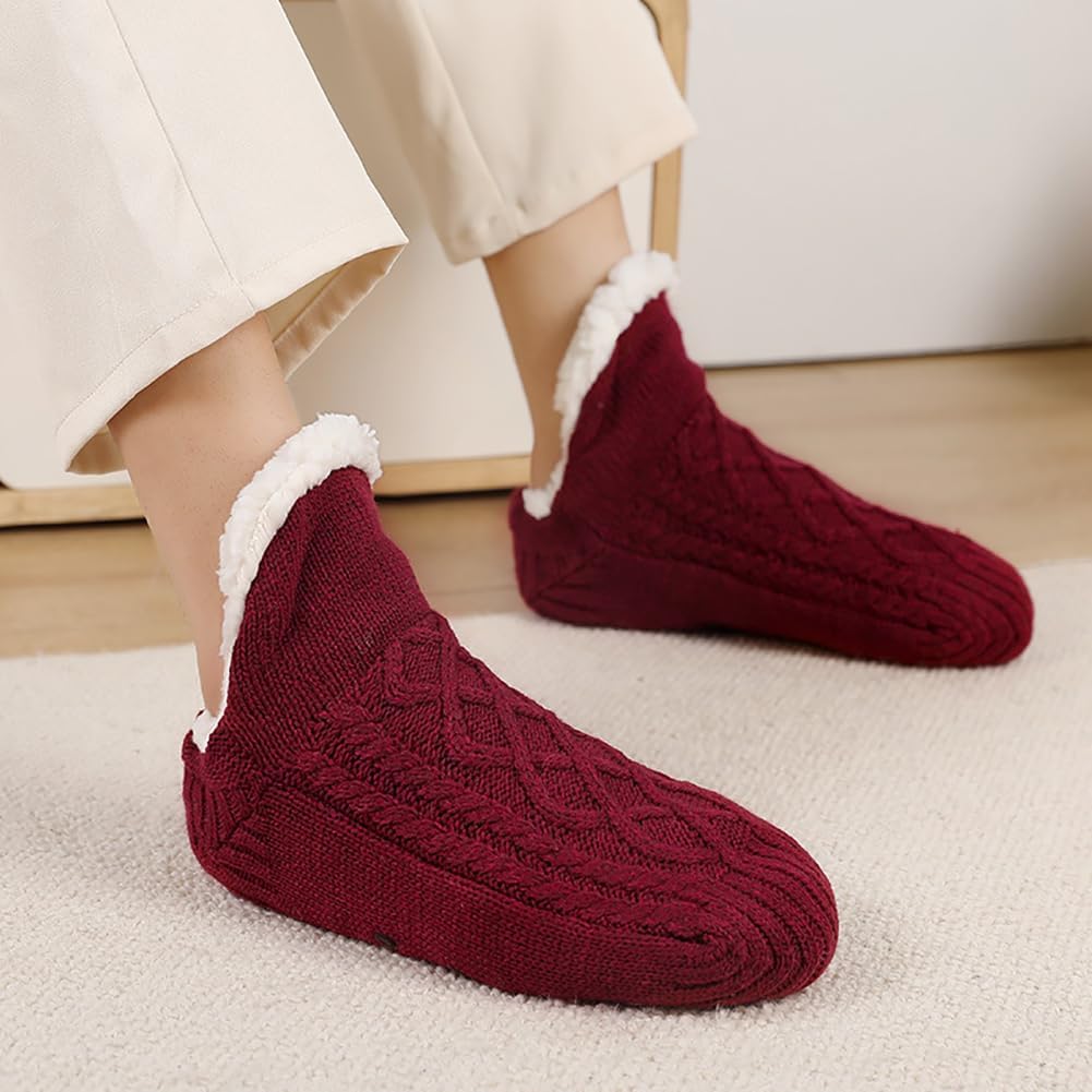 Unisex Fluffy Fuzzy Warm Slipper Socks for Men Women, Thick Fleece Lined Non-Slip Socks Indoor Floor - Image 2