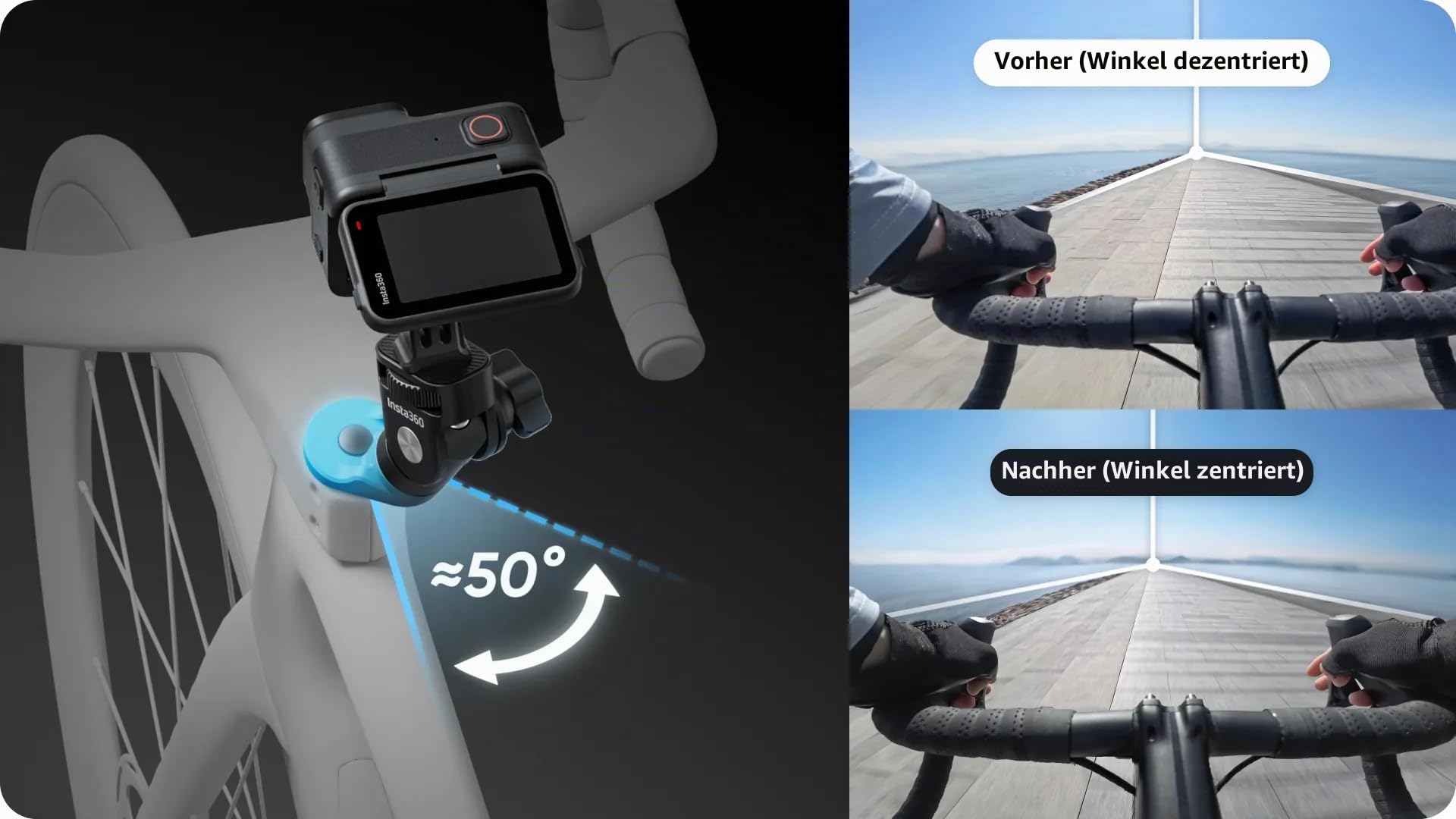 Insta360 Fahrrad-Headset-Kappenhalterung für 360º Action-Kamera und Insta360 Action Kompatibilität