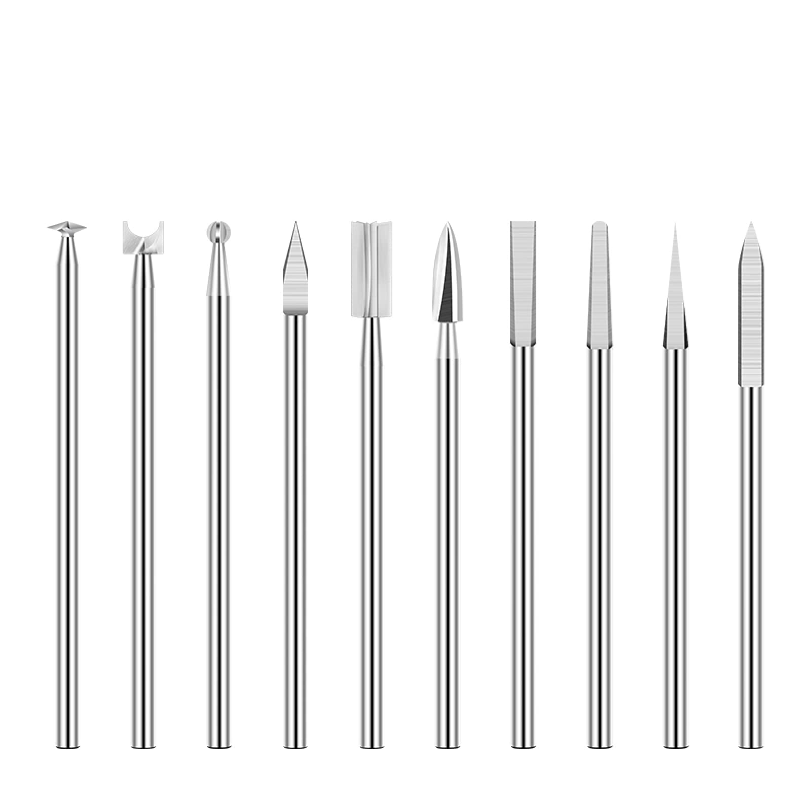 mèche de sculpture sur bois 10 pièces mèches de gravure sur bois 2.35mm tige carbure mèche de meulage arêtes vives outils de forage du bois
