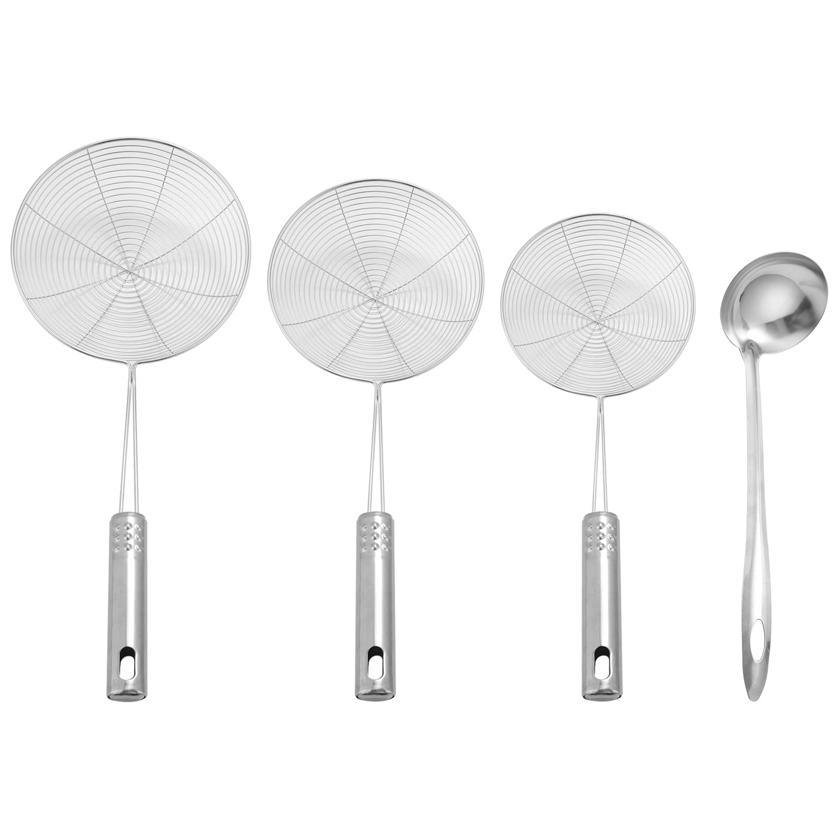 Giggelling Skimmer Spoon, 4 Pack Stainless Steel Spider Strainer Skimmer Spoon, Donut Spoon, Skimmer Spoon For Kitchen Deep Fryer