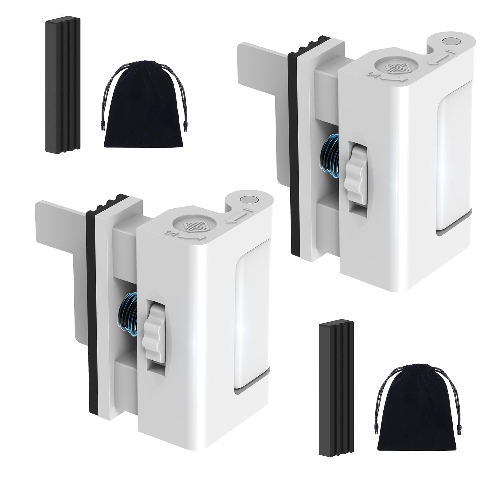 MeBantoo New Portable Door Lock, Home Security Door Reinforcement Lock - No Drilling Adjustable Flip Latch Fits Inward-Opening Hotel, Travel, Apartment (White-2 Pcs)