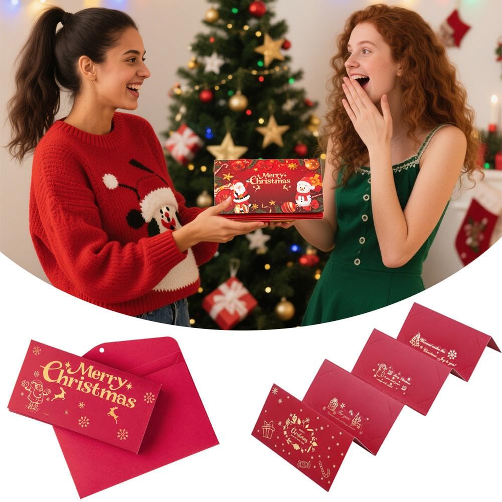 Soporte para dinero de Navidad o tarjetas de regalo con sobres, 6 ranuras para tarjetas de regalo de Navidad, regalos de dinero en efectivo de Navidad, sobre sorpresa de cenizas, para suministros de