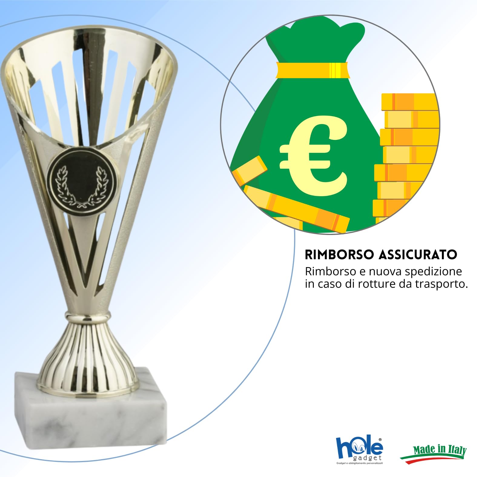 Coppa Trofeo Personalizzati, Premiazioni Singole o in Set Completi, Sportivi per Eventi, Calcio, Fantacalcio, Basket, Padel, Personalizzabile su Targhetta cod. 11.571