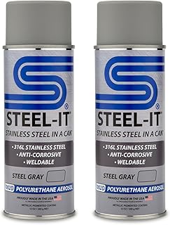 Steel-It 1002D Polyurethane Aerosol, Industrial Paint Coatings, Weldable, Easy to Apply - Steel Gray (2 Pack)