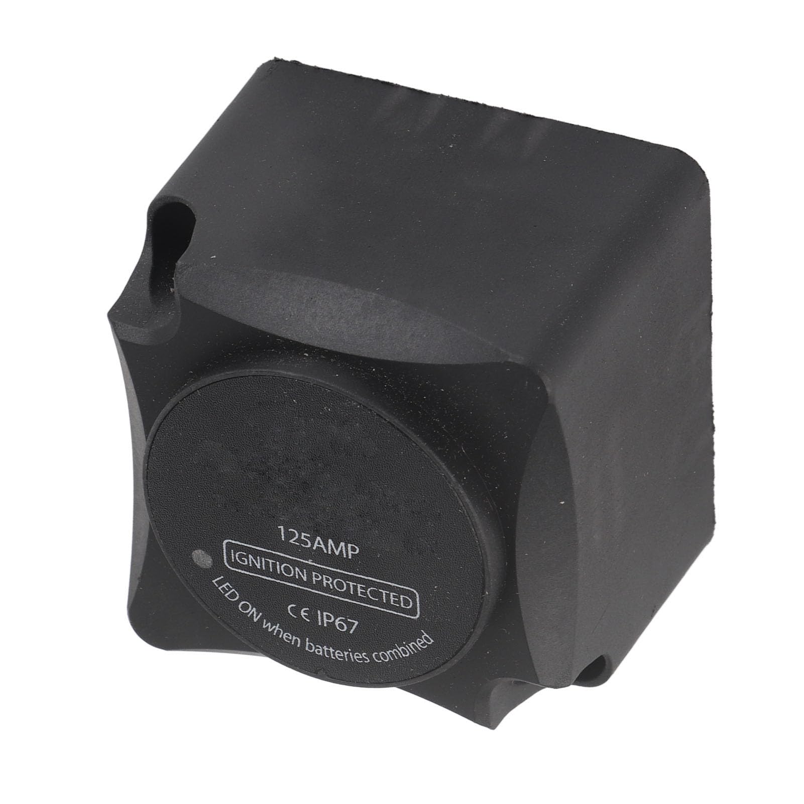 Relé sensible al voltaje Relé de carga con aislador de batería dual para batería de arranque Nylon negro 125A