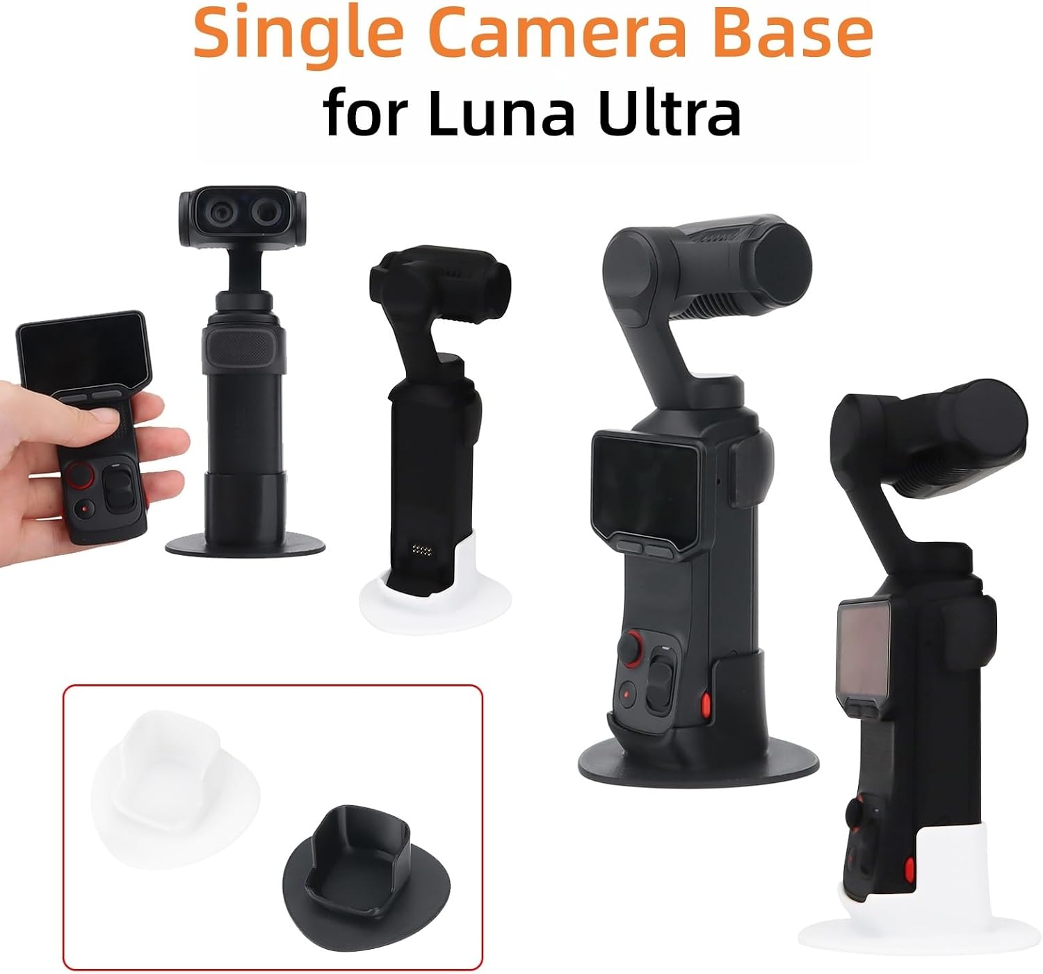 Camera Base Mount Sliding Rear Shell Set, Compatible with Luna Ultra, Two-Piece Handheld Filming Accessory Kit for Desktop Travel Shooting image 2