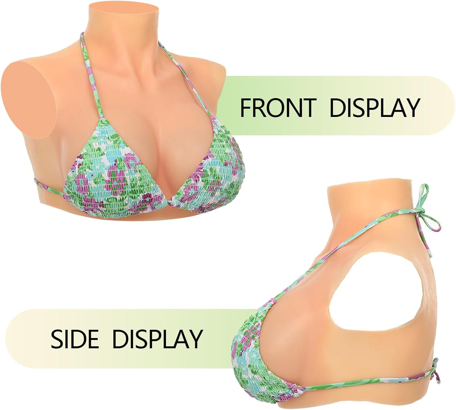 Qianbei Silicone Breastplate High Collar Realistic Silicone Fake Breast C-G Cup for Crossdresser Drag Queen Transgender - Image 2