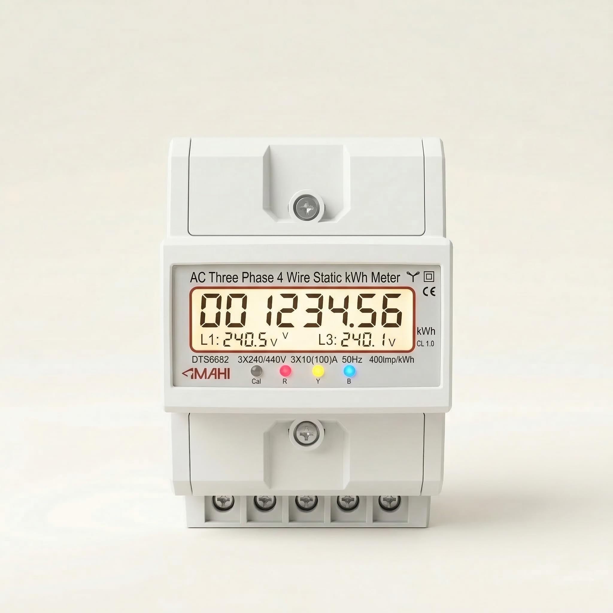 MAHI High Precision 3 Phase Digital Energy Meter for Industrial & Commercial Use | Three Phase 4 Wire AC Static kWh Meter | DIN Rail Tapping Meter with LCD Display-image-18