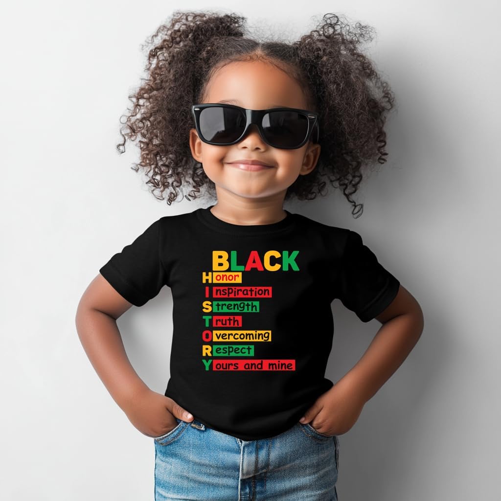 Toddler Black History T-Shirts for Boys Girls, Black History Month Shirts for Kids, Graphic Top Funny Letters Tees - Image 3