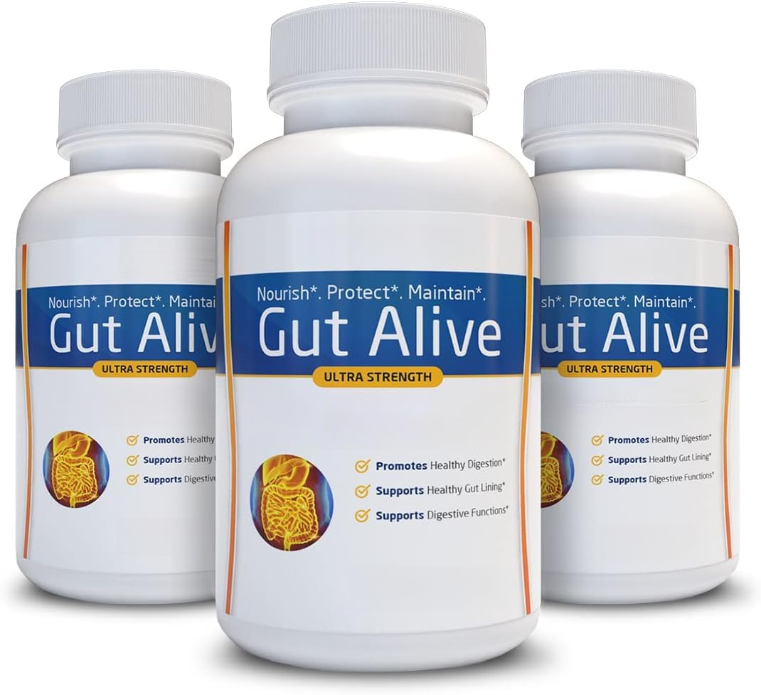 Gut Alive - All Natural Support to Acid Indigestion, Acid Reflux, Bloating & Gas (3)