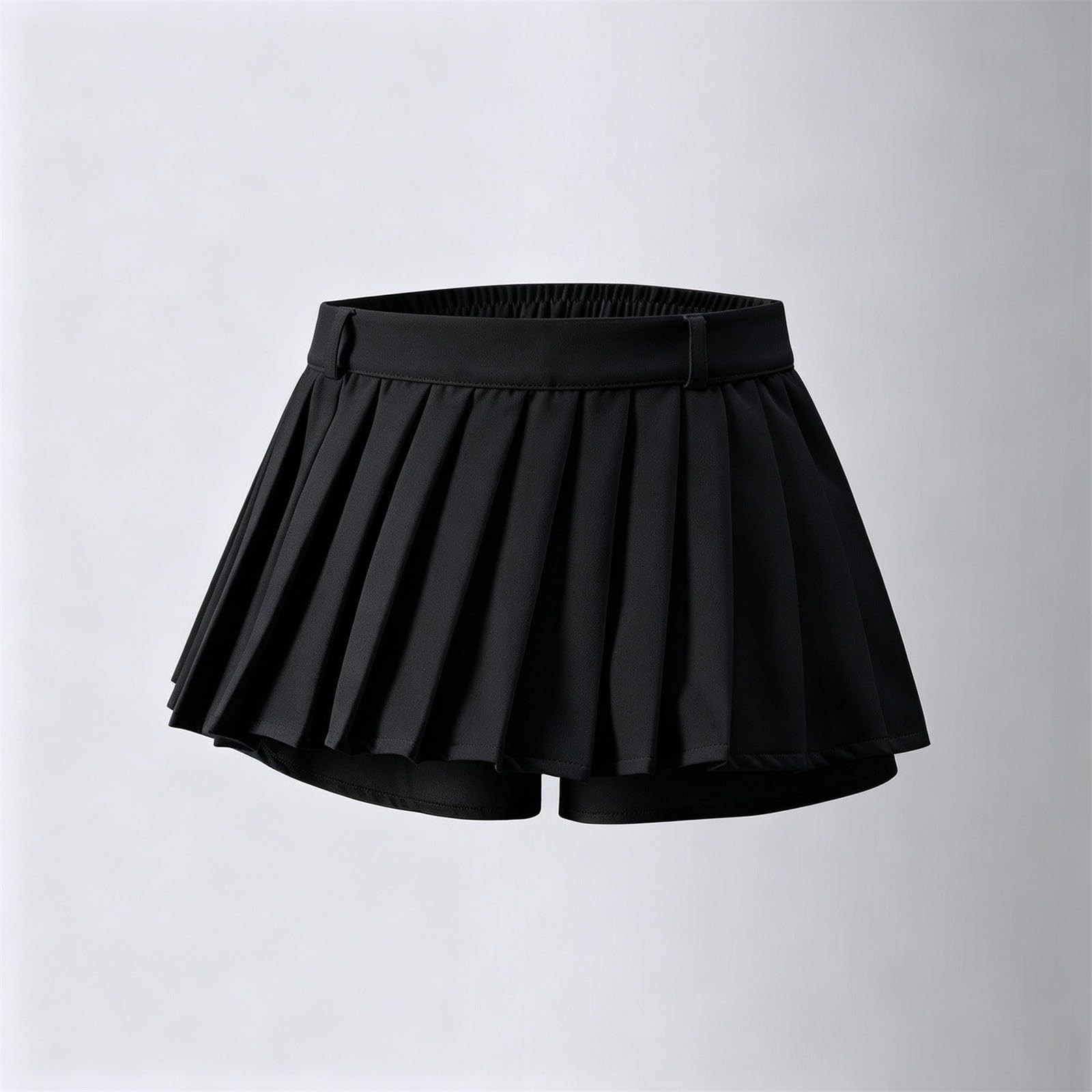 Générique Jupe plissée pour Fille avec Short Taille Haute – Tenue d'été Mignonne et Confortable pour Les Filles (Black, 4-5 Years)