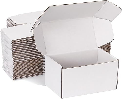 DUZCLI Cajas de envío pequeñas de 6 x 4 x 3 pulgadas (paquete de 25) - Cajas de cartón corrugado blanco resistentes para pequeñas empresas, comercio