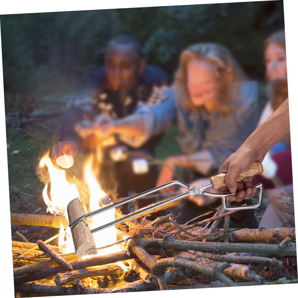 Clip Acero Inoxidable Pinza Para Barbacoa Práctica Para Uso Exteriores Pinza Para Leña Material