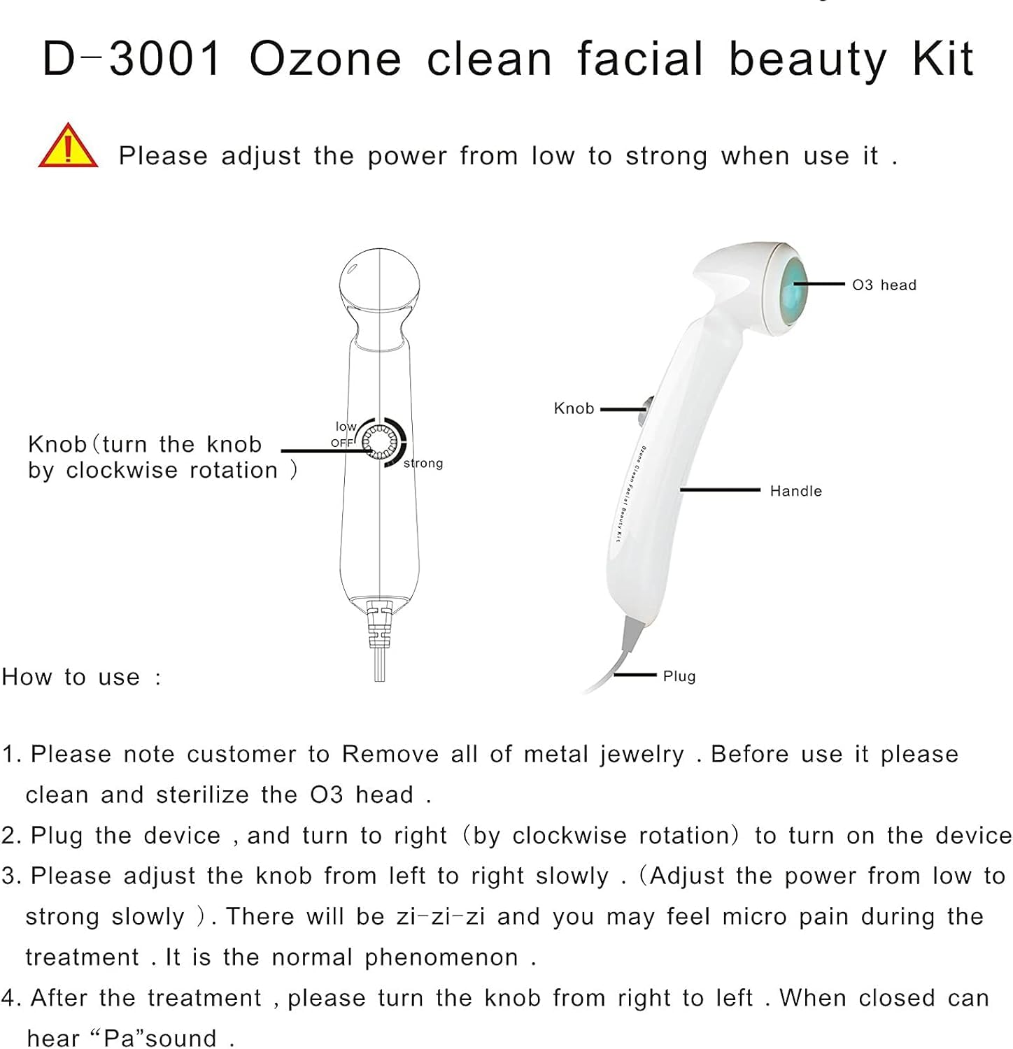 Elitzia Ozon Clean Gesichtspflege-Maschine Hochfrequenz Akne-Entferner Lila Licht zum Abtöten von Bakterien Tragbares Gesichtspflegegerät Elitzia ETFD3001