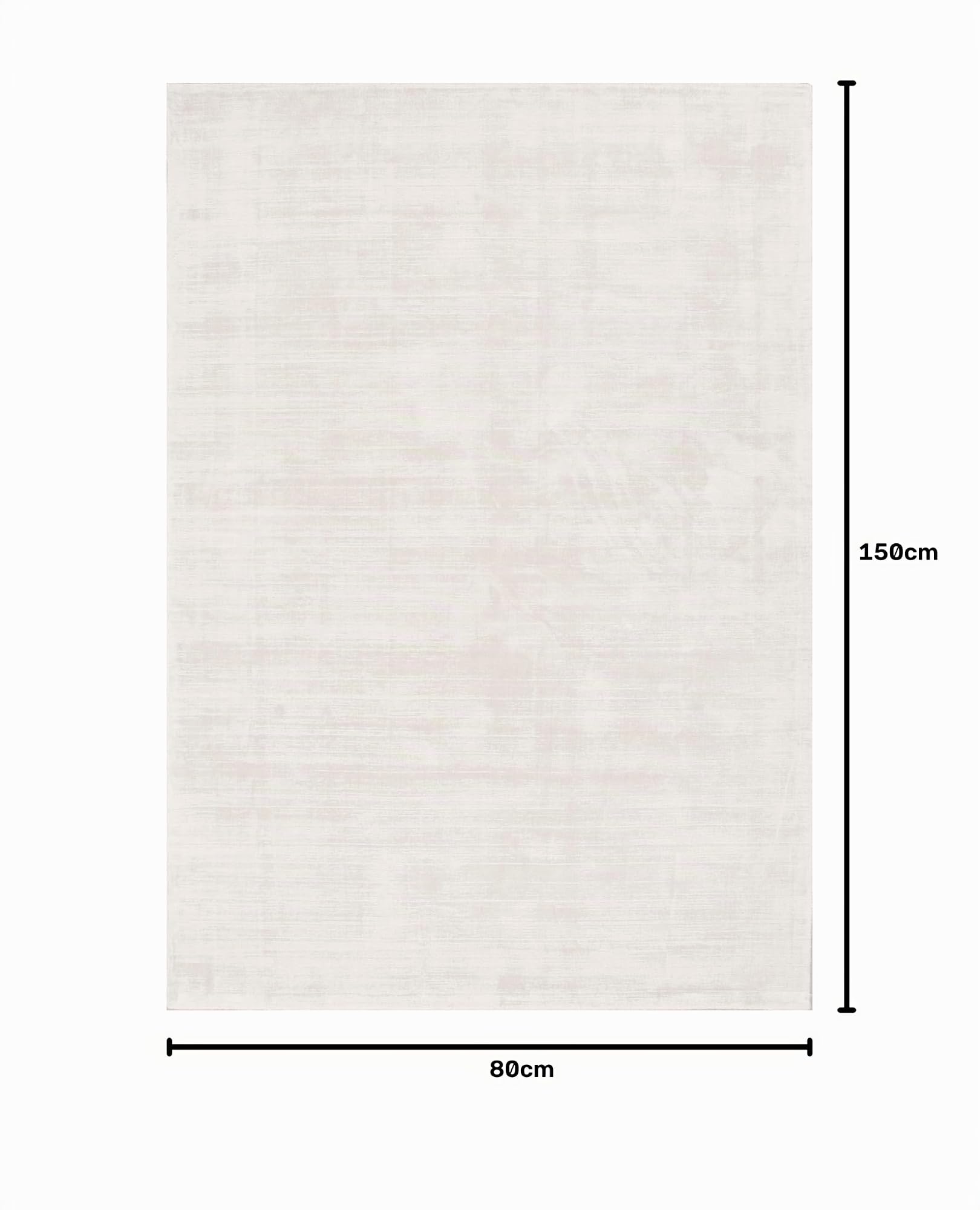the carpet Janelle eleganter hochwertiger Viskose Wohnzimmer Teppich, exquisiter handegewebter Kurzflor mit Premium-Qualität, pflegeleicht, farbecht, Weiß, 80 x 150 cm