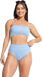 Biquíni Jacquard Top Faixa Hot Pants Cintura Alta Cropped Mvb Modas