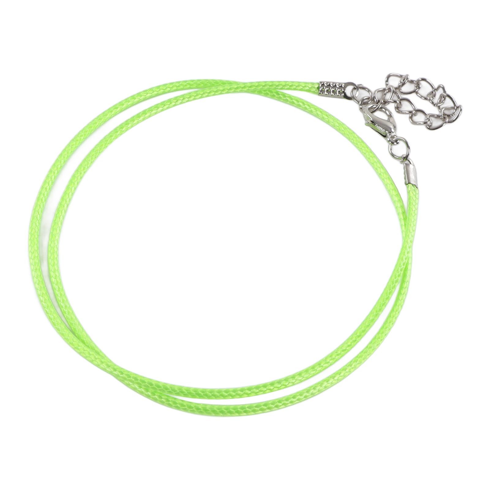 100 szt. Woskowany sznurek do naszyjnika o regulowanej długości DIY naszyjnik ze liny jubilerskiej (Fluorescencyjny zielony)