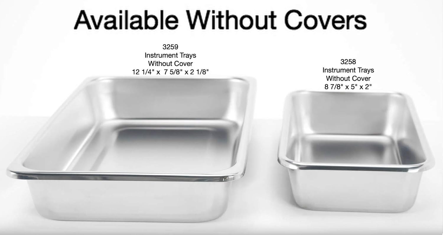 Graham-Field 3256 Grafco Instrument Catheter Tray with Recessed Handle, Stainless Steel, 12-1/8" x 7-5/8" x 2-1/8"