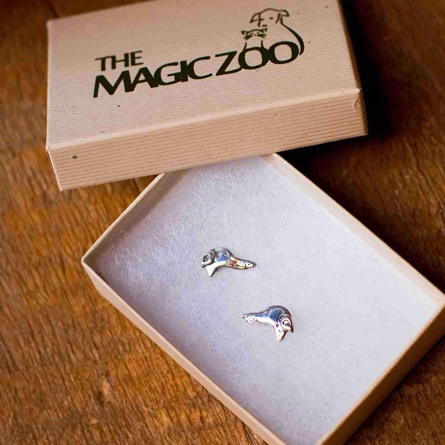 Sterling Silver Greyhound Stud Earrings - Greyhound Jewelry for Women - Italian Greyhound Earrings