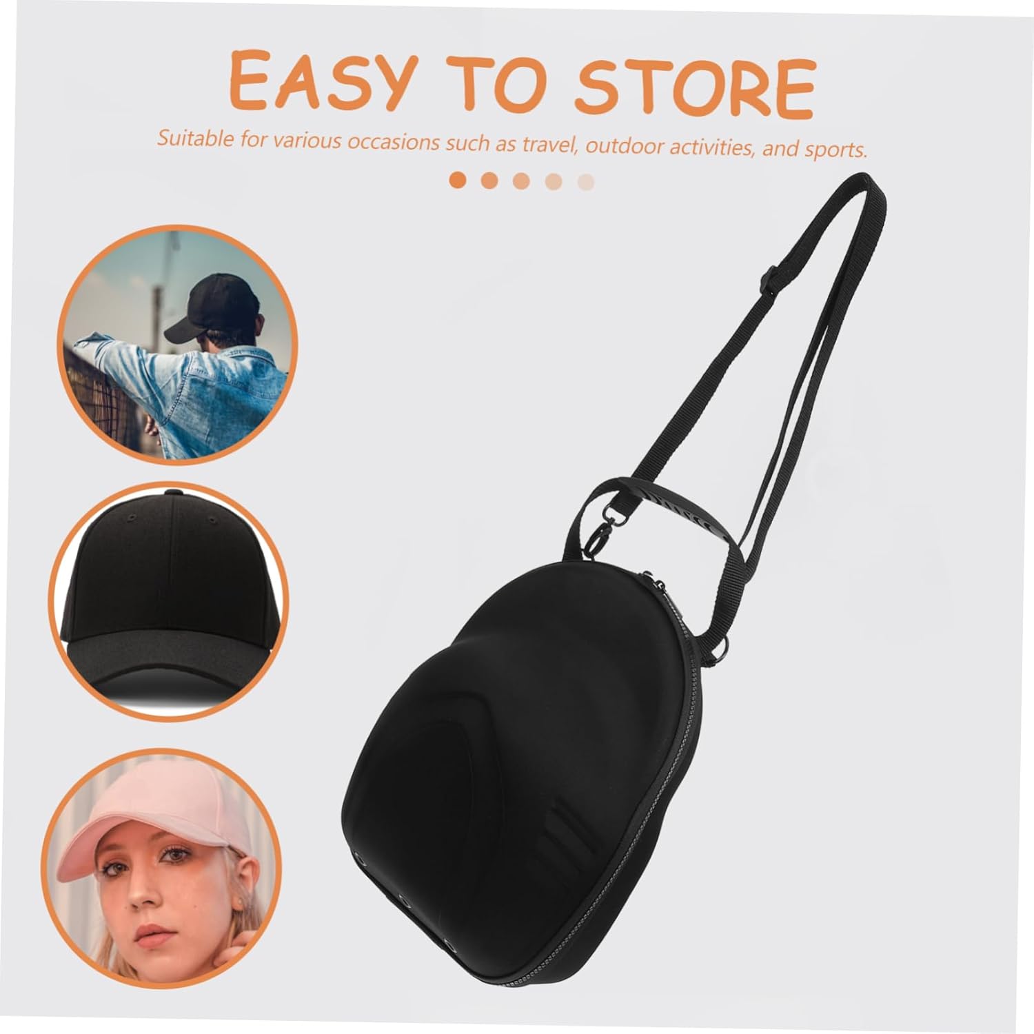 Hard Baseball Hat Bag Shoulder Strap Cap Storage Case for Travel Organizer for Baseball Caps Portable Hat Carrier
