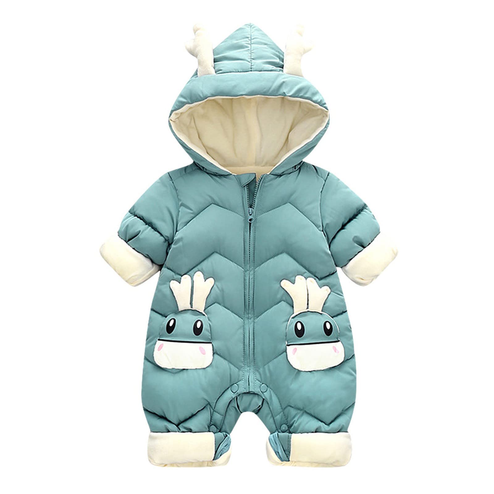 Generisch Oberbekleidung Kapuzen Strampler Säuglingsoverall Baby Jacke Junge Wollwalk Jacke Teddyjacke Kinder Walkjacke