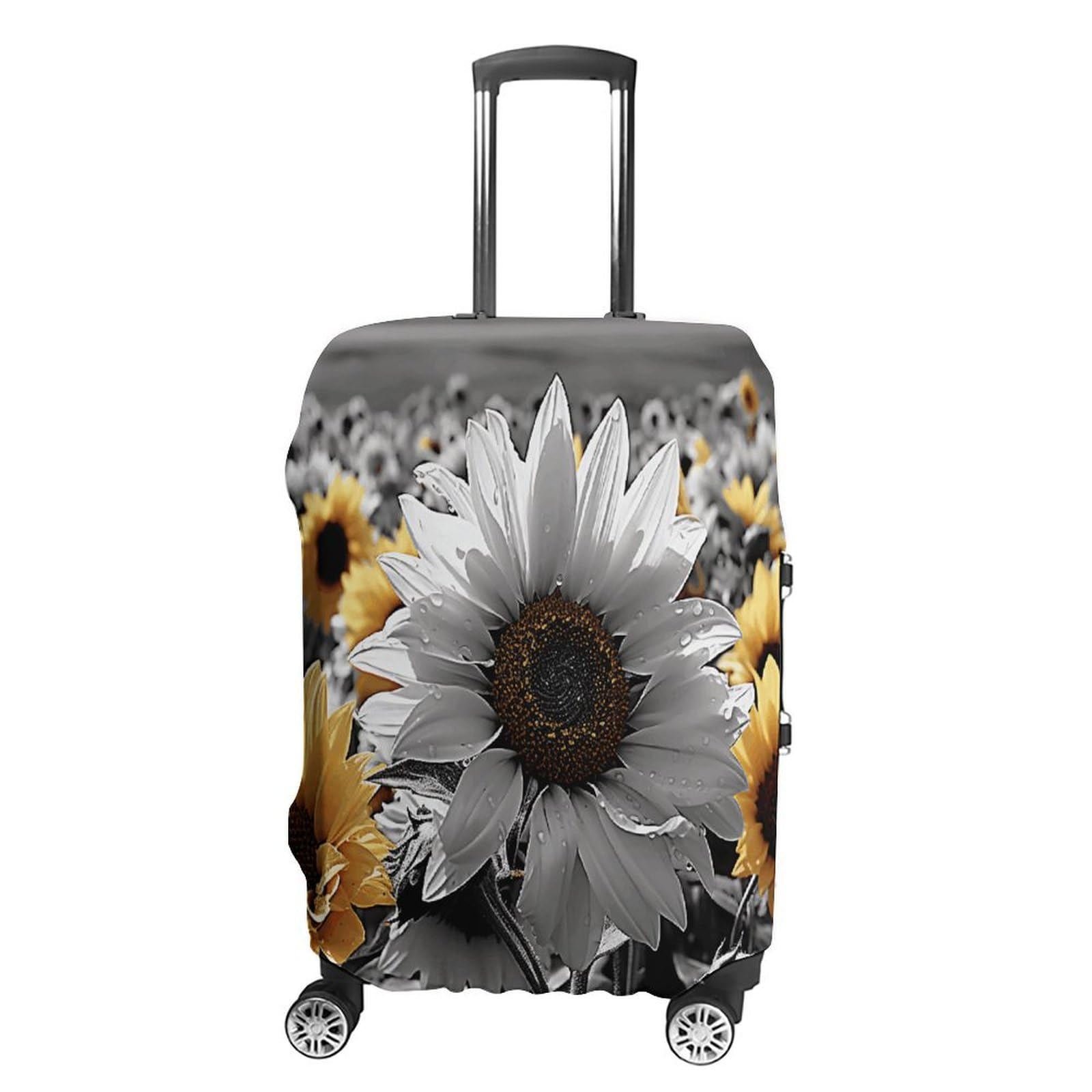 Housse de valise protégeant des rayures en polyester lavable blanc motif L - 8
