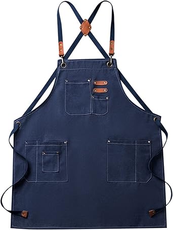 IZREEL Werkzeugschürze Denim - Wasserdichte Arbeitsschürze Mit Taschen