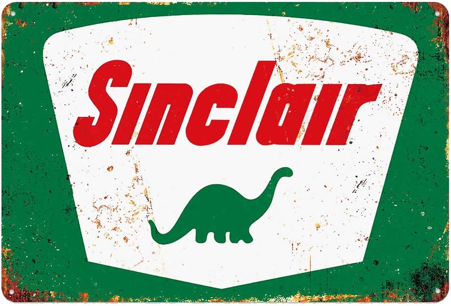 Sinclair Tin Metal Wall Decoration, Original Design Thick Tinplate Wall Art Sign for Man Cave/Garage