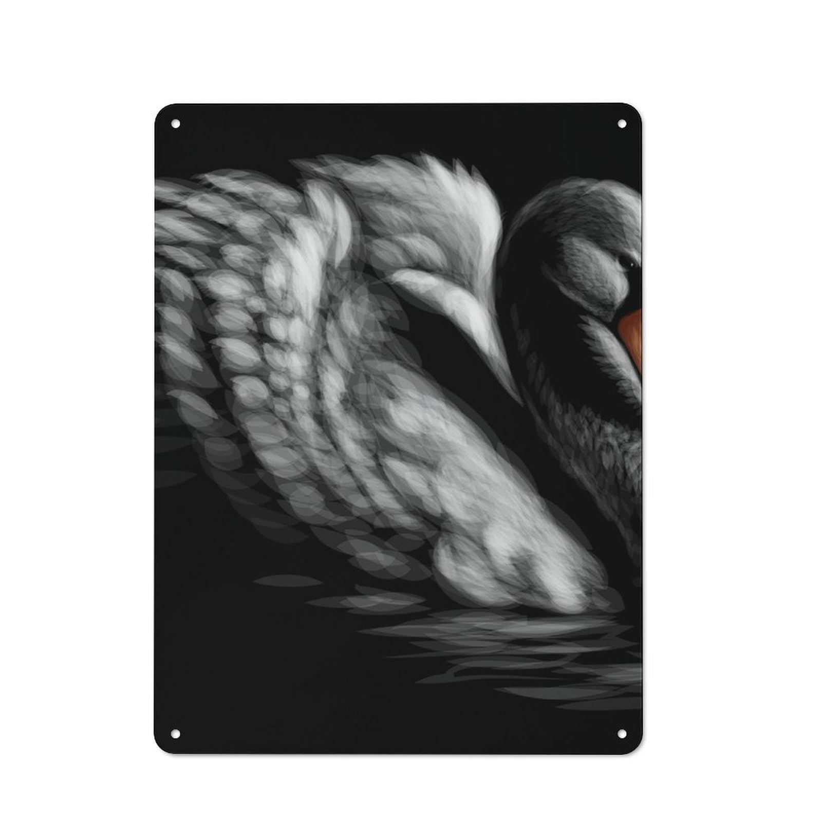 Metal Sign 40x30cm with Swan for Workshop Wall, Retro Decor, for Garage, Workshop And Man Cave Decoration