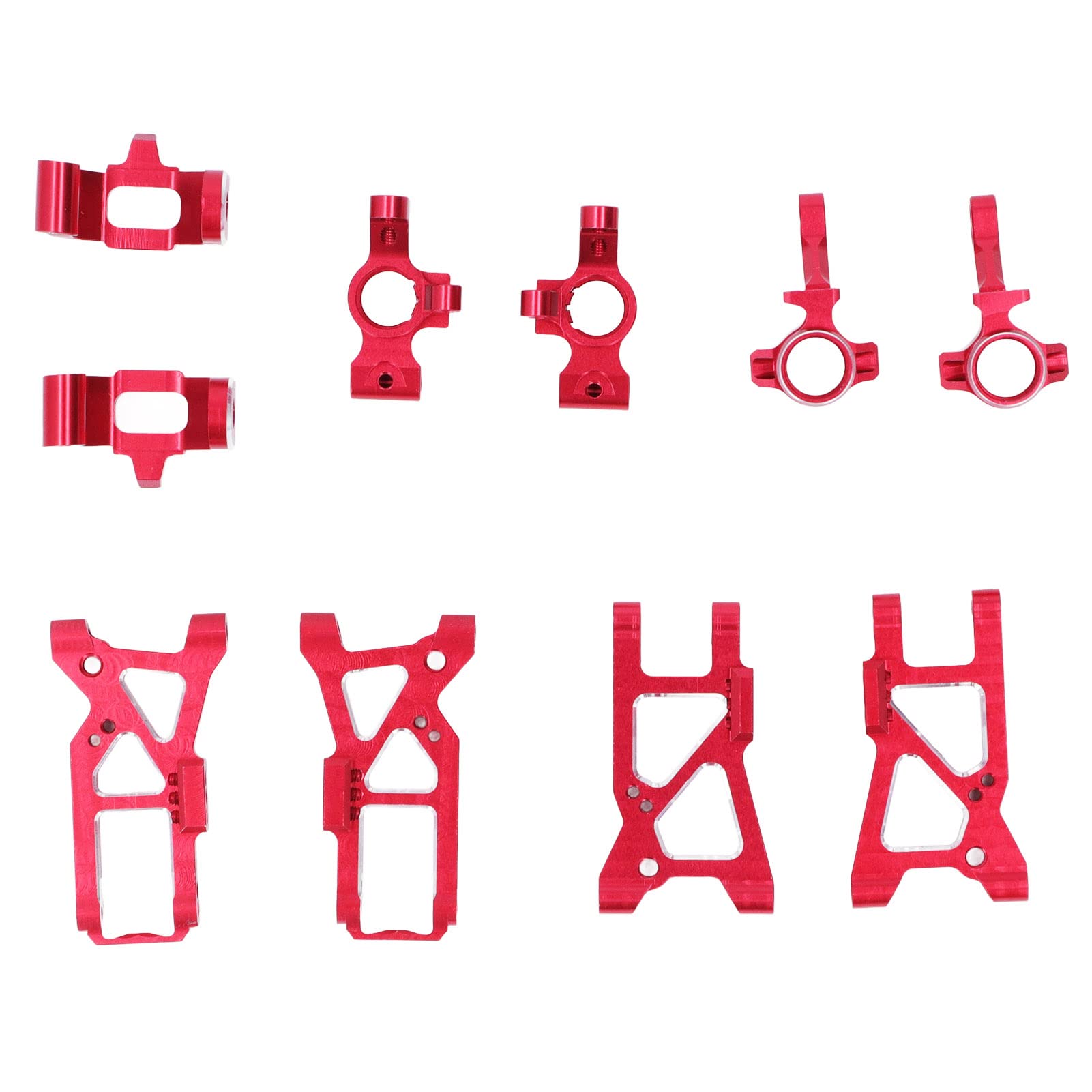 Kit de actualización de coche RC, Kit de piezas de mejora de aleación de aluminio portátil para coche RC 4 Tec C8 1/10, coche deportivo plano (Roja)