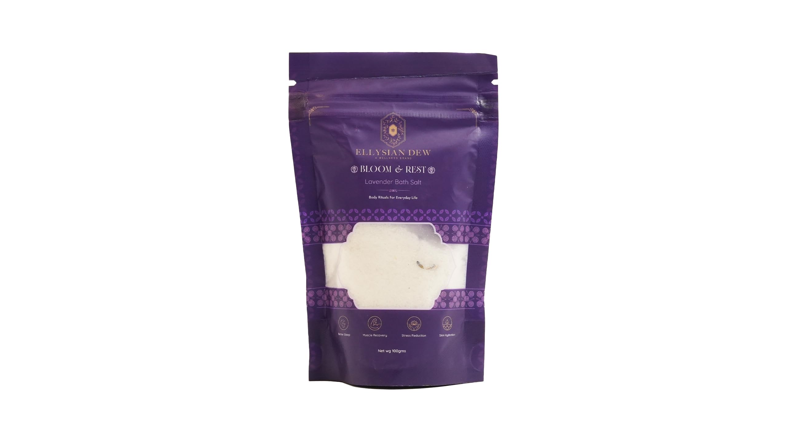 Bloom & Rest Bath Salt, Lavender, for Relaxation and Recovery, Natural Botanicals, 100 g-image-19