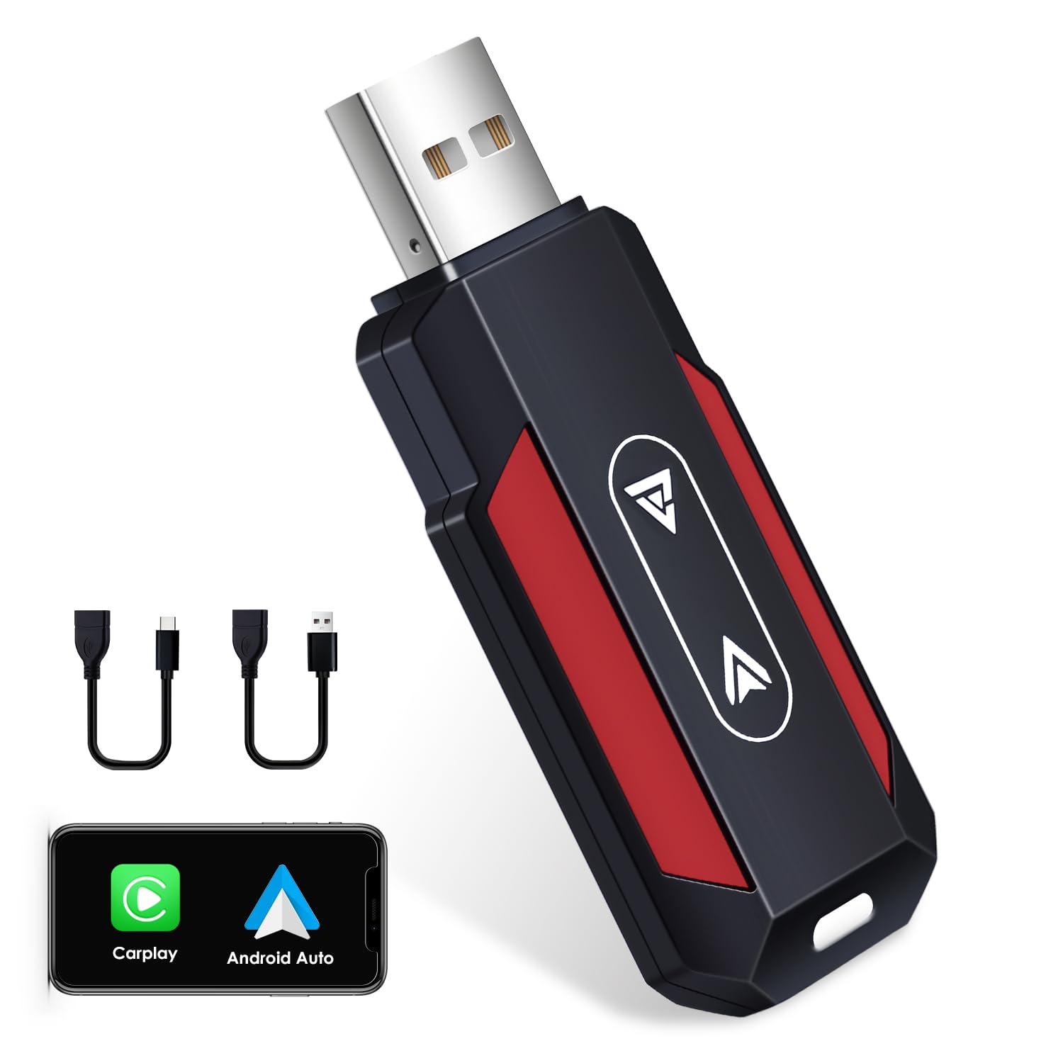 KooDux2 in 1 Wireless Carplay and Android Auto Adapter, Plug&Play Dongle Converts Wired to Wireless Carplay, WiFi 5GHz, Auto-Connect, with USB-A/C, Suitable for Car with Wired/AA Carplay