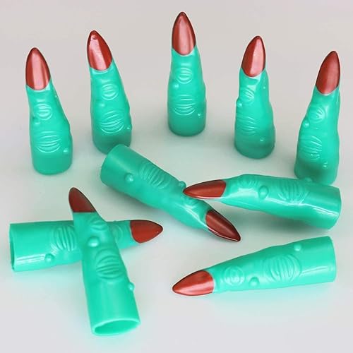 Miniatura 5 de GiftExpress 24 dedos de bruja de Halloween, accesorios de disfraz de dedos de bruja marciana de 2.5 pulgadas, uñas postizas, juguete de dedos de