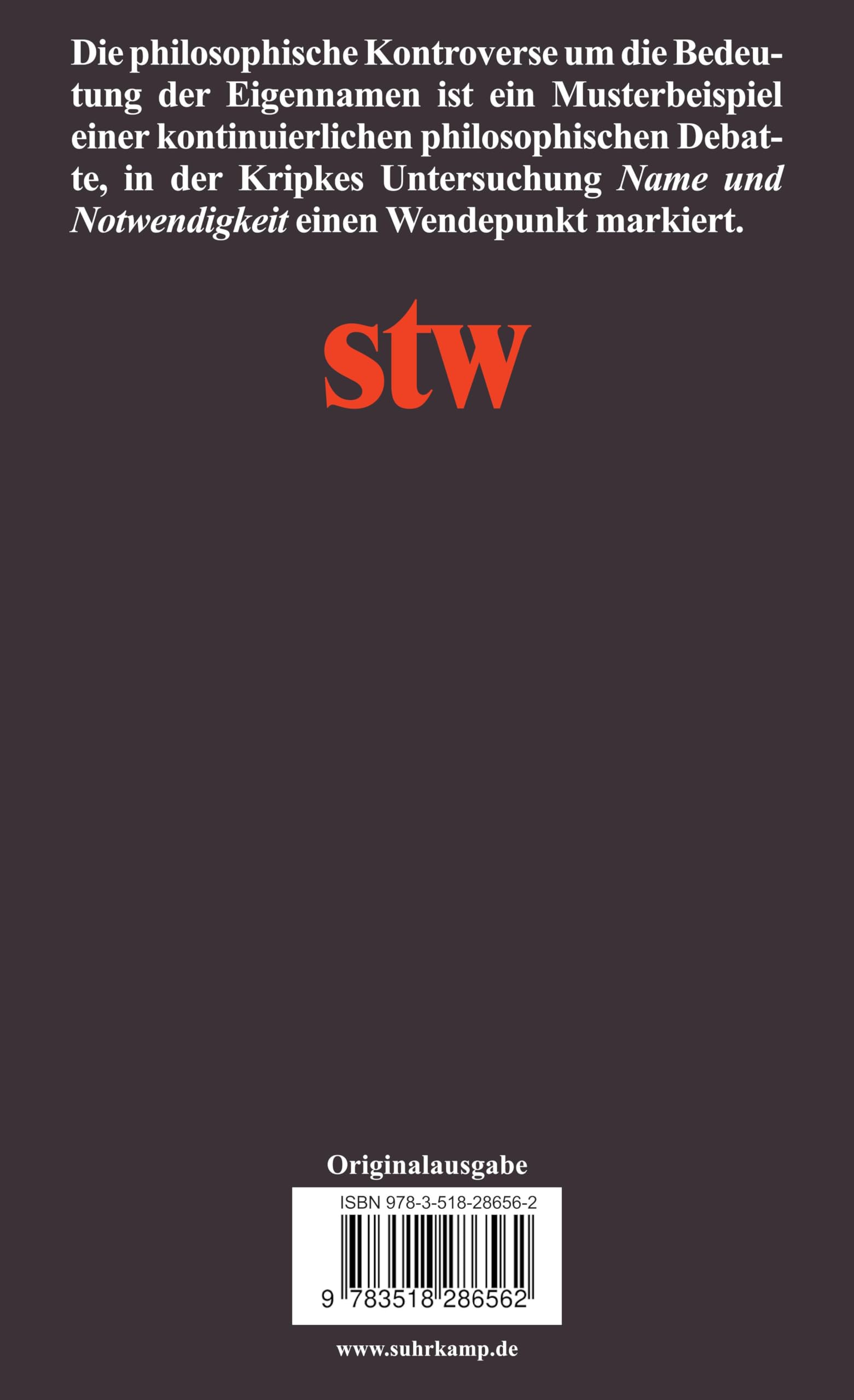 Name und Notwendigkeit (suhrkamp taschenbuch wissenschaft)