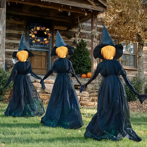 TW SHINE Halloween Witch Decorations Outdoor, 5 FT Set of 3 Holding...